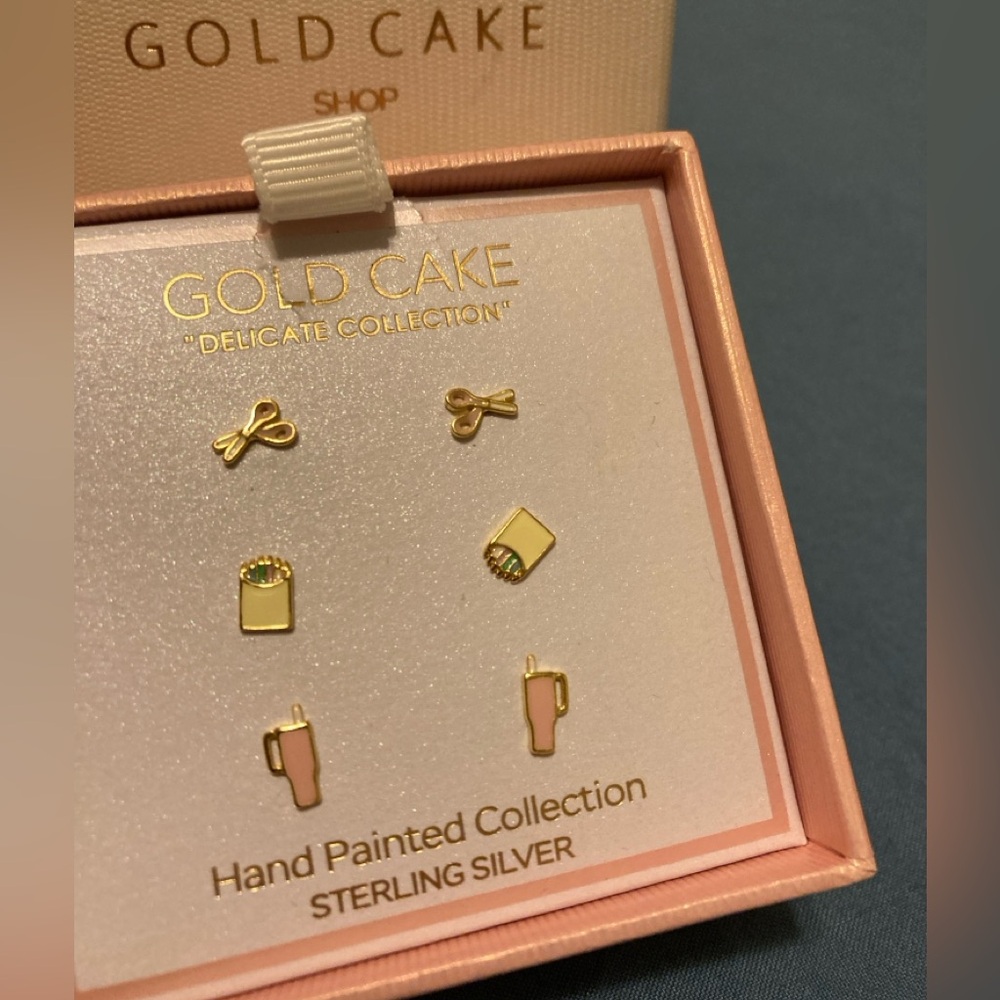 Back to School-  Gold Cake Earrings